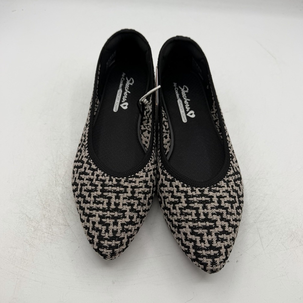 Skechers Cleo Point Chic Allure Ballet Flats Womens 8.5 Black Knit Shoes 159327 - Picture 5 of 11